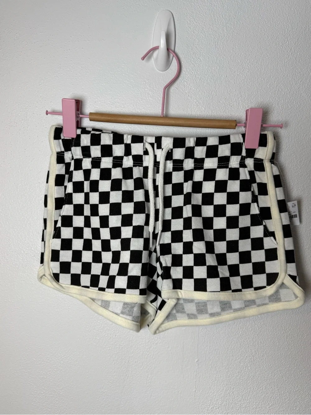 Old Navy Black and White Checkered Athletic Shorts